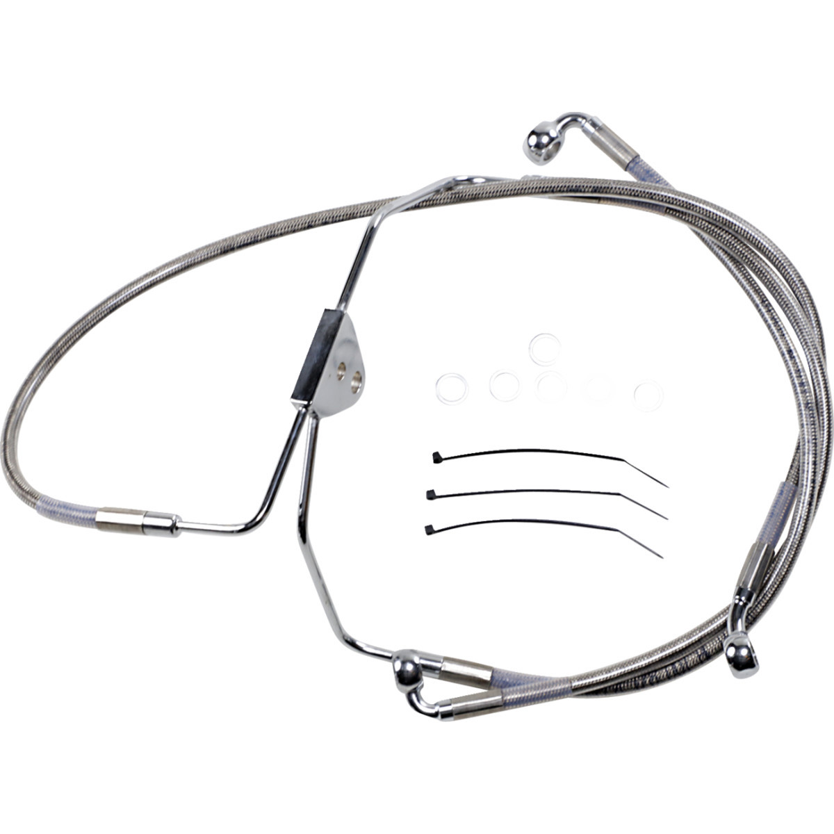 Drag Specialties - Brake Line - Front - +2" - Touring - Stainless Steel