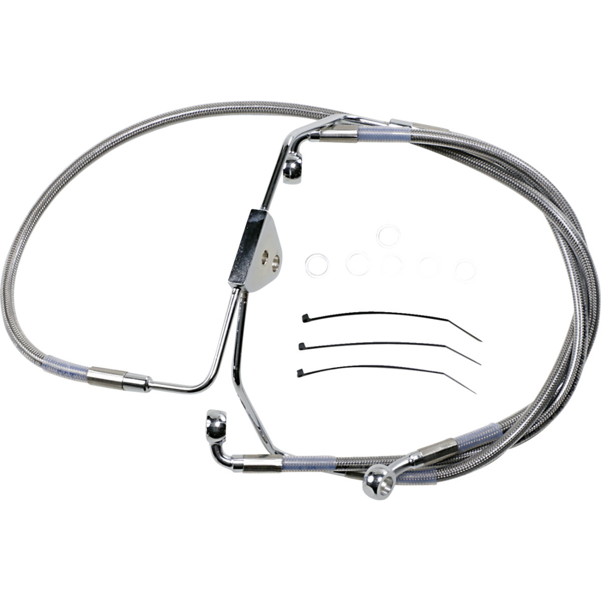 Drag Specialties - Brake Line - Front - +4" - Touring - Stainless Steel