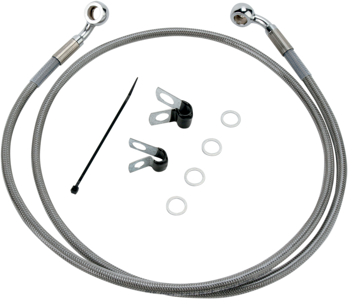 Brake Line - Front - +2" - Stainless Steel - XL