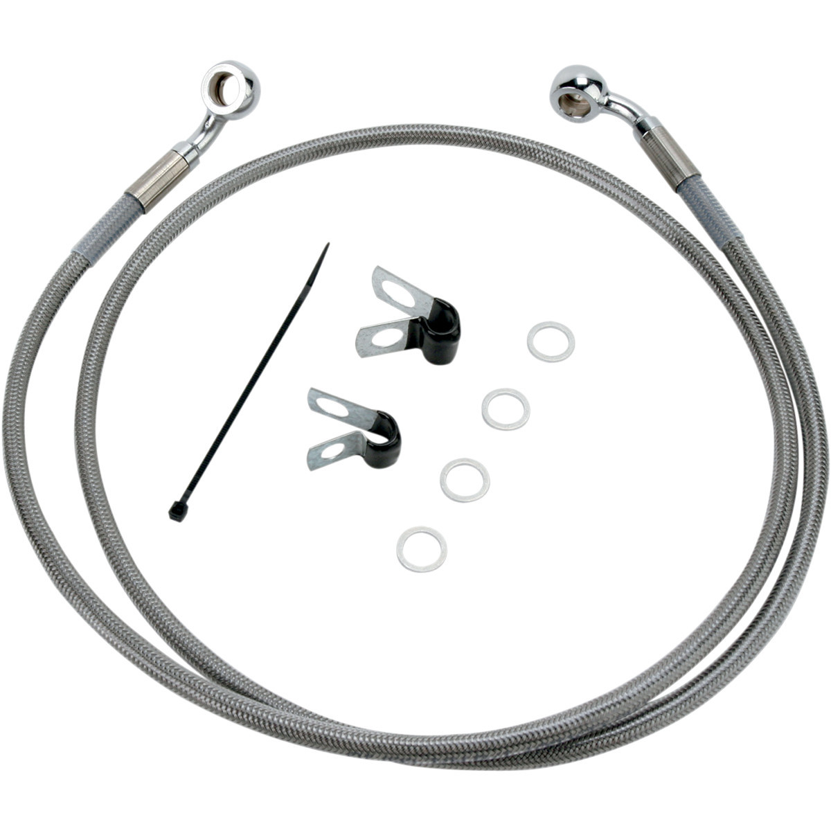 Drag Specialties - Brake Line - Front - +4" - Stainless Steel - XL
