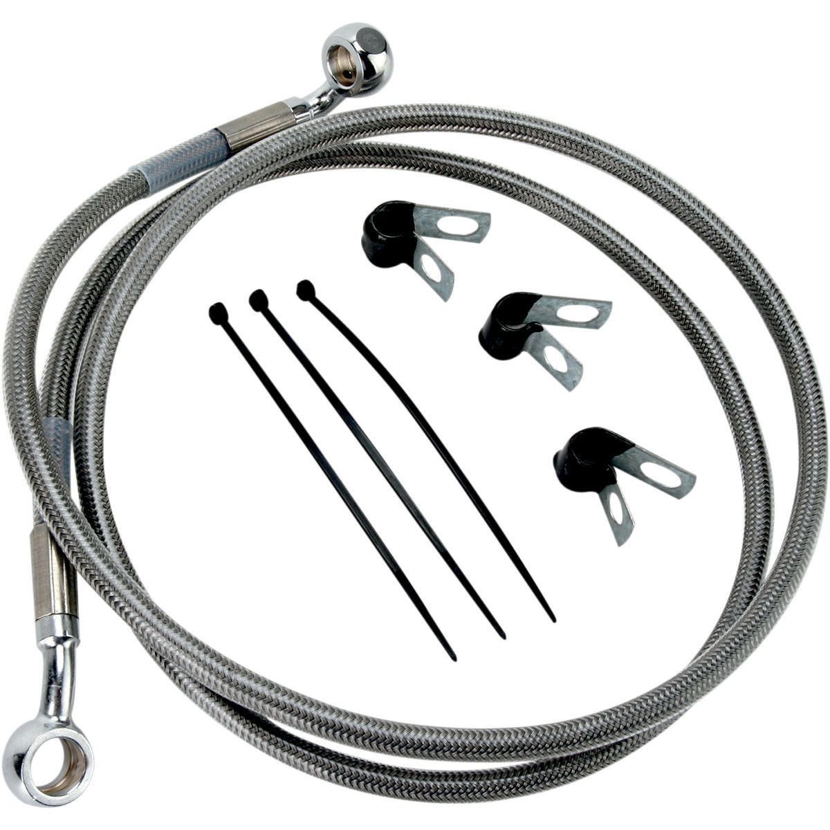 Drag Specialties - Brake Line - Front - +2" - Stainless Steel