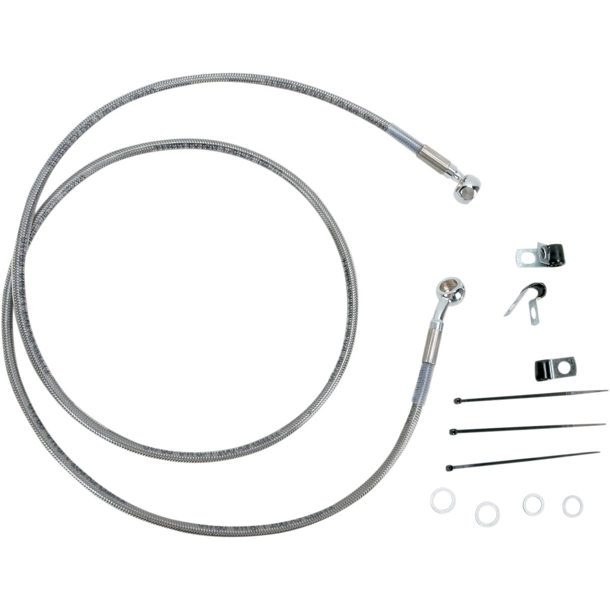 Drag Specialties - Brake Line - Front - +8" - Stainless Steel