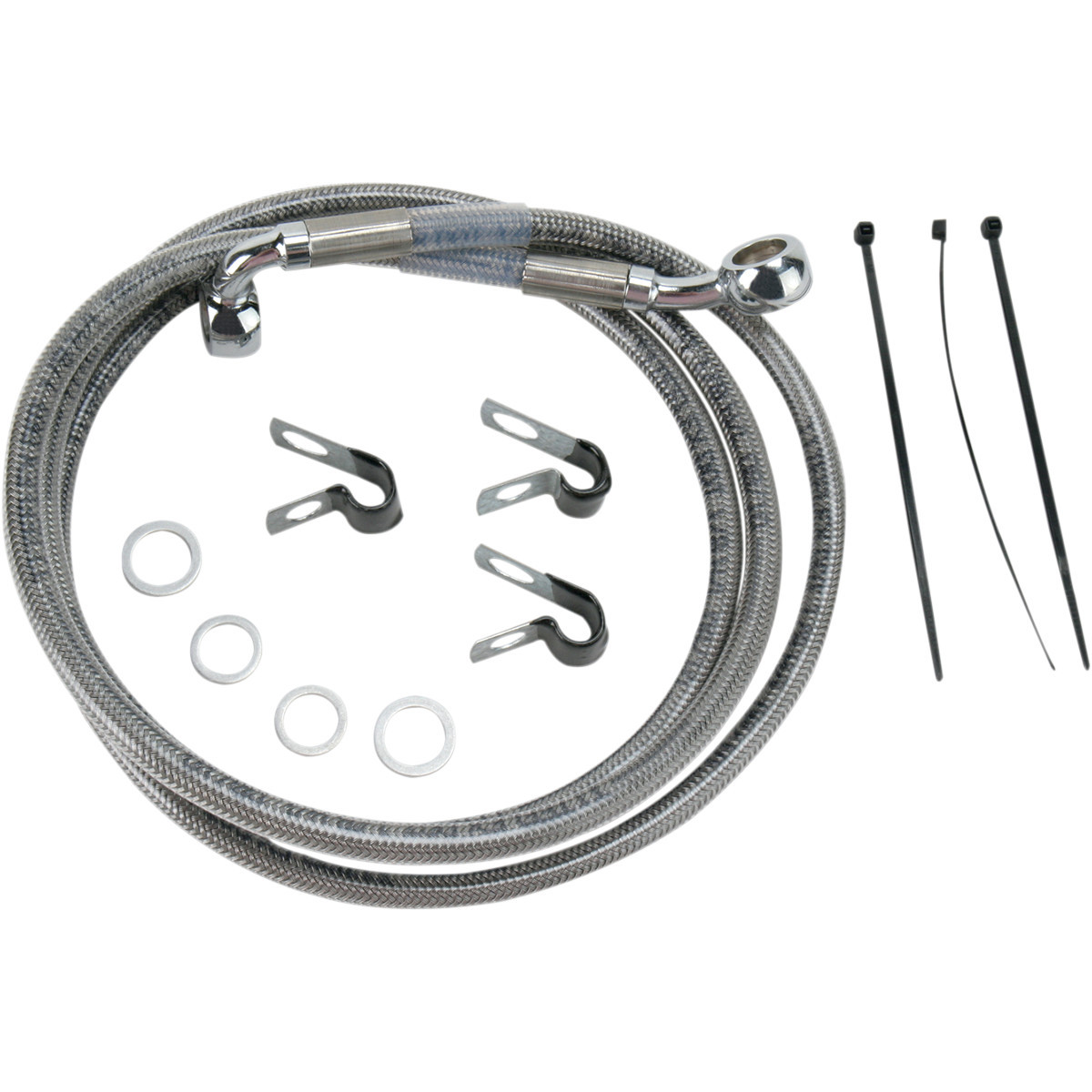 Drag Specialties - Brake Line - Front - +10" - Stainless Steel