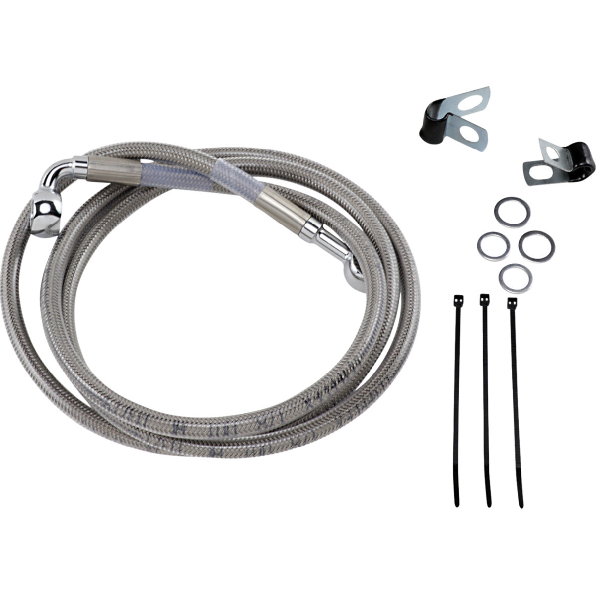 Drag Specialties - Brake Line - Front - +4" - Stainless Steel