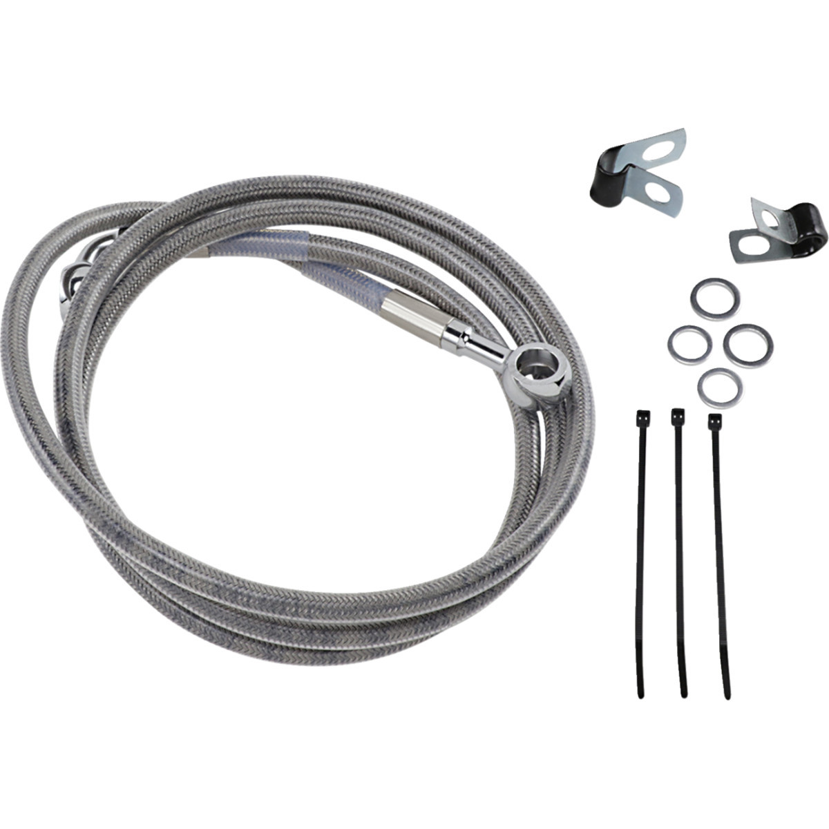 Drag Specialties - Brake Line - Front - +8" - Stainless Steel