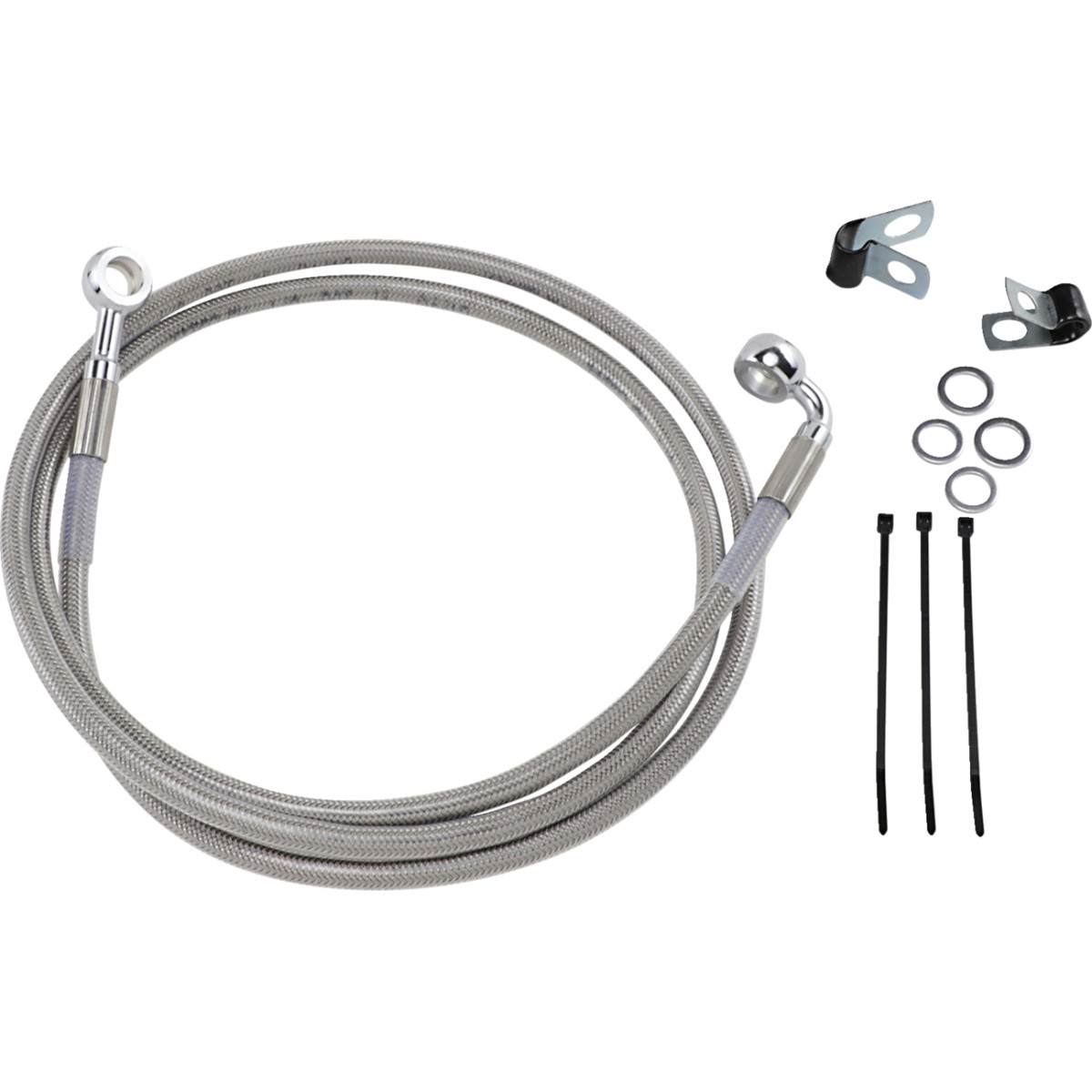 Drag Specialties - Brake Line - Front - +10" - Stainless Steel