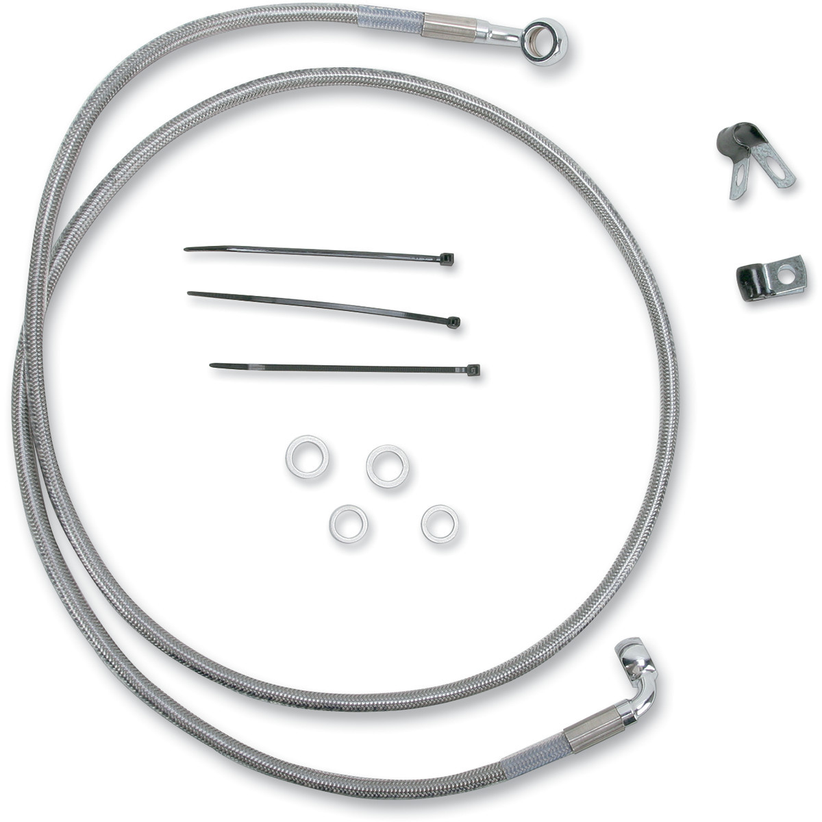 Drag Specialties - Brake Line - Front - +8" - Stainless Steel