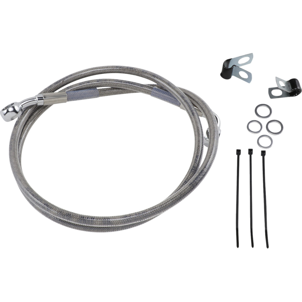 Drag Specialties - Brake Line - Front - +2" - Stainless Steel