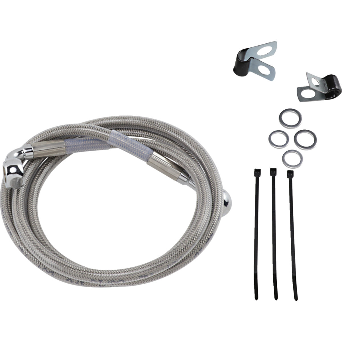 Drag Specialties - Brake Line - Front - +4" - Stainless Steel
