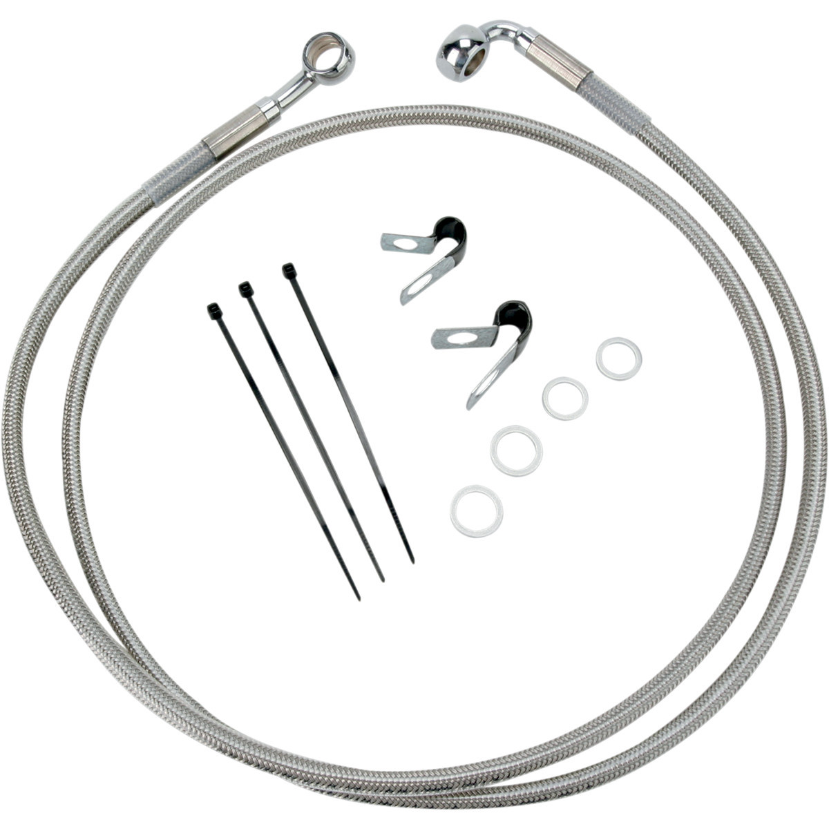 Drag Specialties - Brake Line - Front - +10" - Stainless Steel