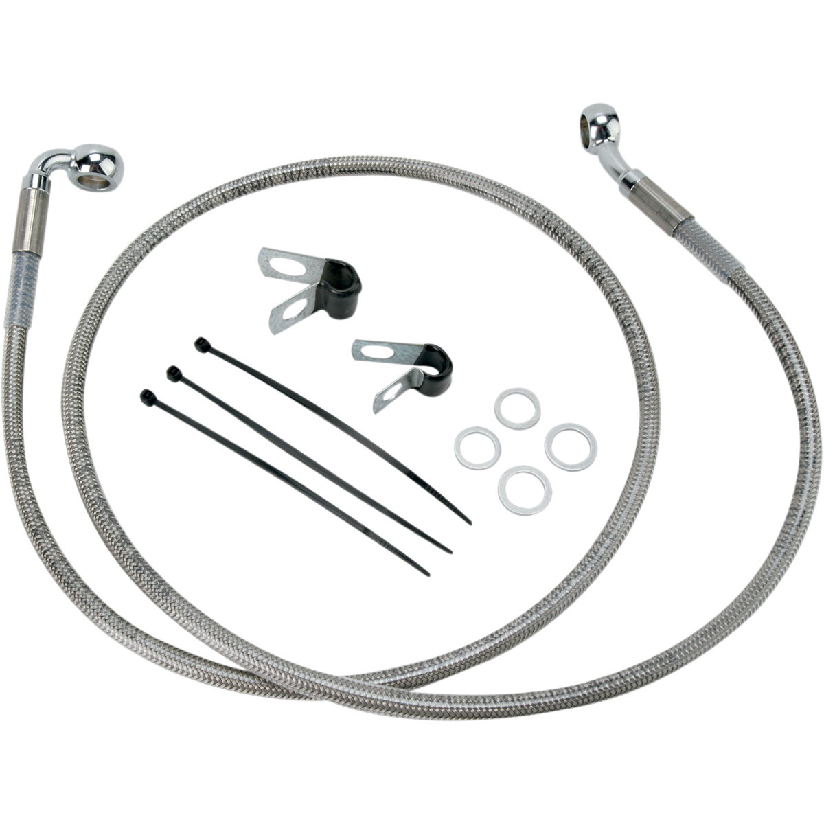 Drag Specialties - Brake Line - Front - +8" - Stainless Steel