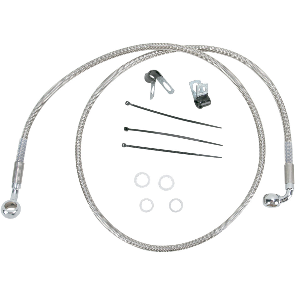 Drag Specialties - Brake Line - Front - +10" - Stainless Steel