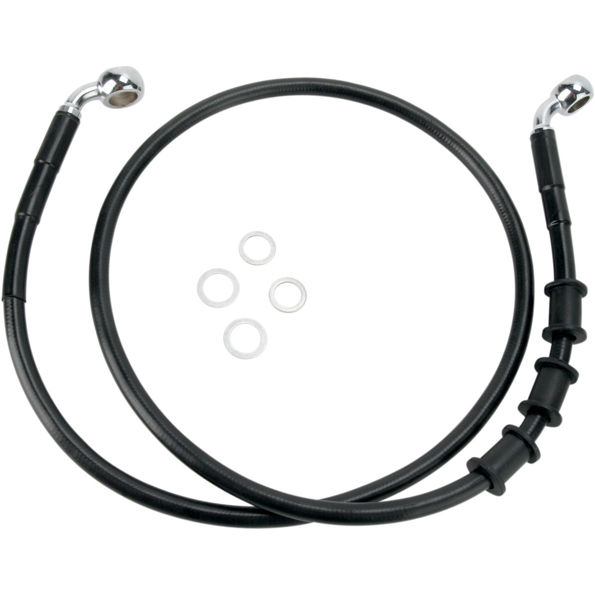 Drag Specialties - Brake Line - Front - Black - +4"