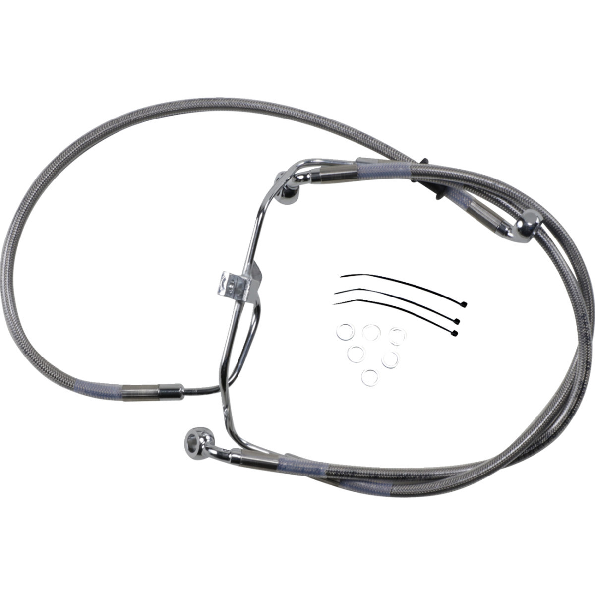 Drag Specialties - Brake Line - +2" - Stainless Steel - FXDF '08-'17