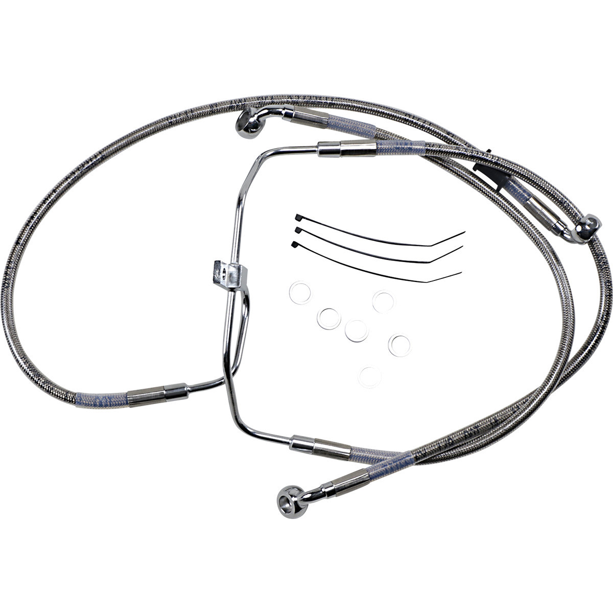 Drag Specialties - Brake Line - +4" - Stainless Steel - FXDF '08-'17