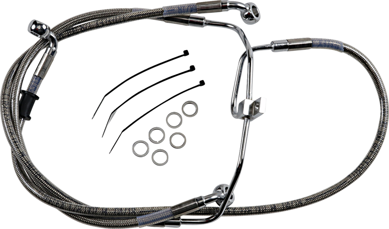 Drag Specialties Brake Line - +6" - Stainless Steel - FXDF '08-'17