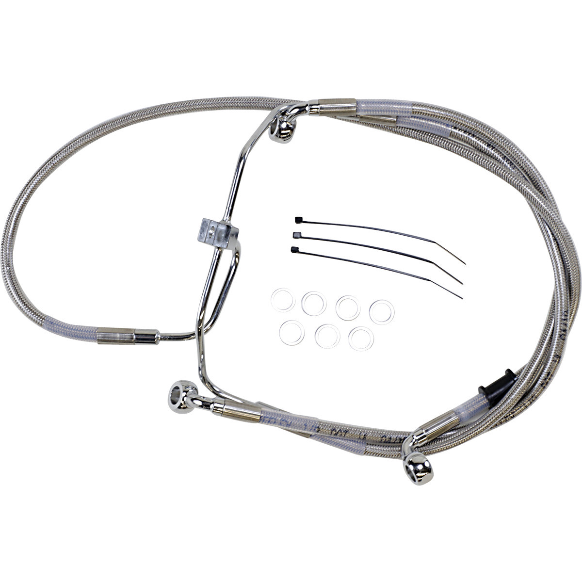 Drag Specialties - Brake Line - +8" - Stainless Steel - FXDF '08-'17