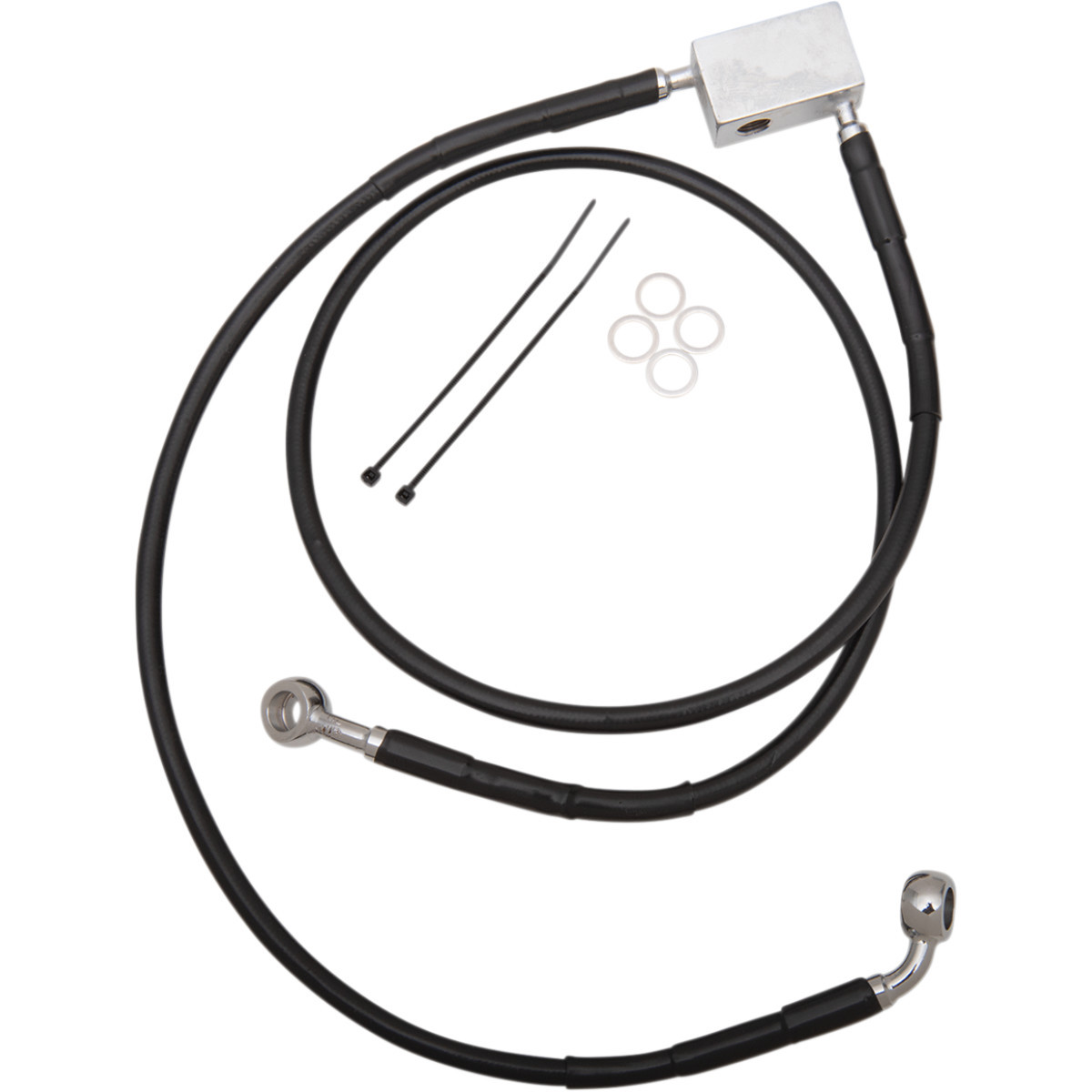 Drag Specialties - Brake Line - Front - Black - +2" - Softail '00-'03