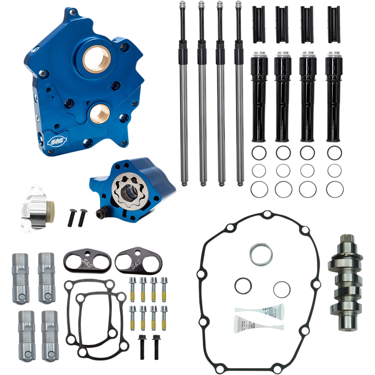 S&S Cycle #310-1011C - Cam Chest Kit - Oil Cooled - Chain Drive - 465 Cam - Black Pushrod Tubes - M8