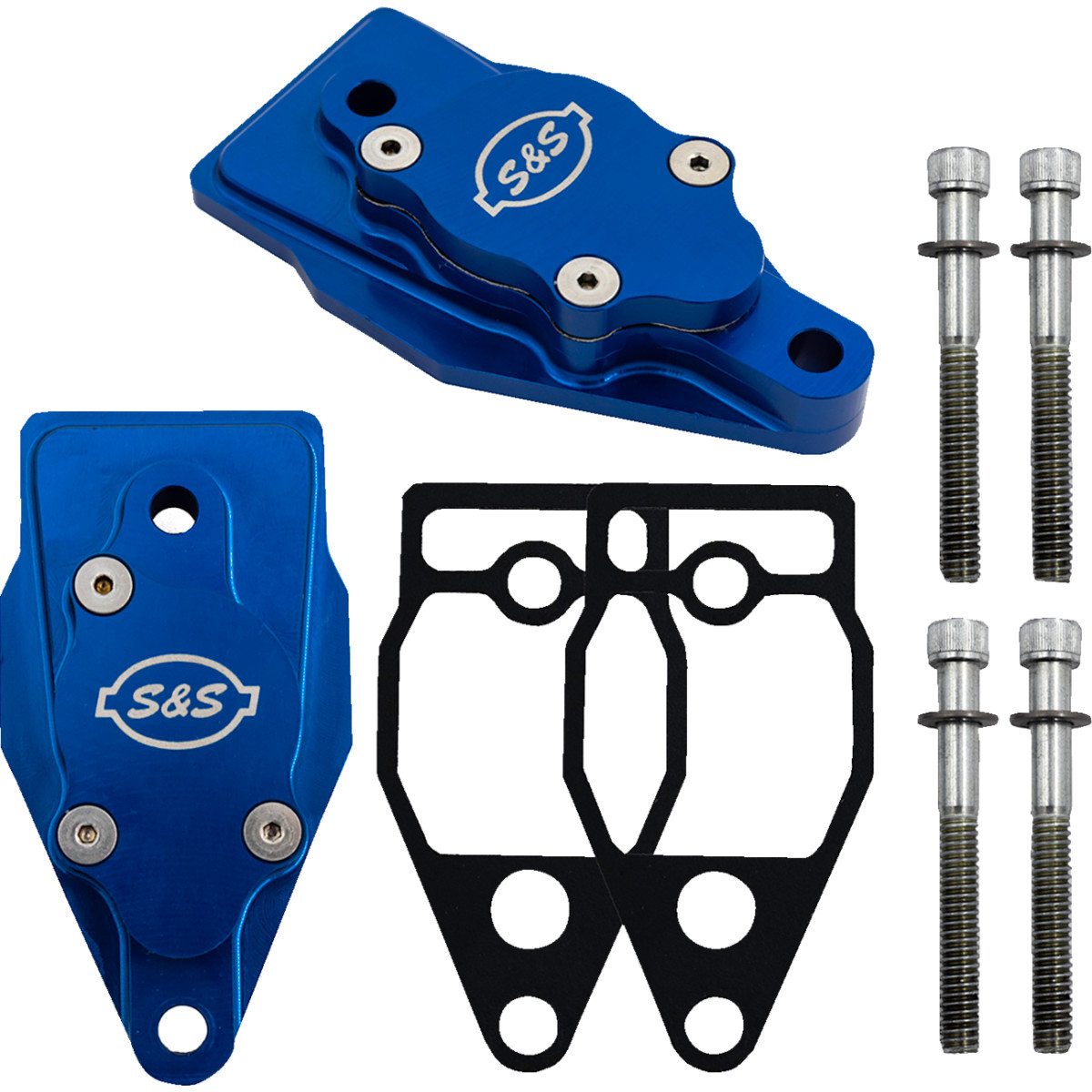 S&S Cycle #900-1299 - Billet Head Breather Kit - Anodized Blue - Twin Cam '99-'17