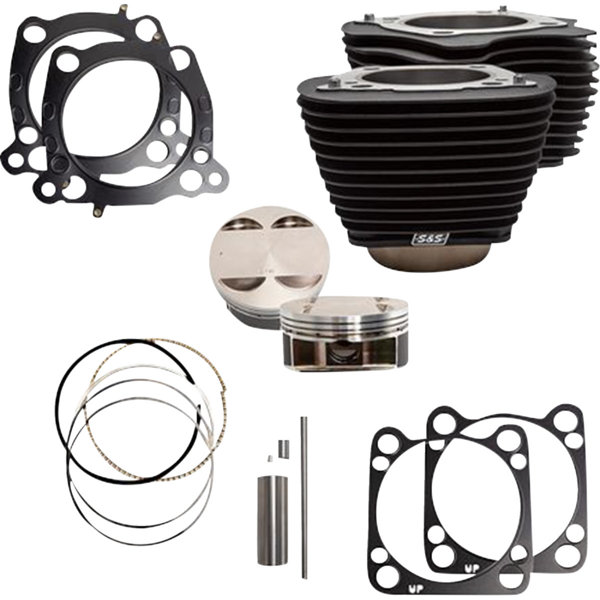 S&S Cycle #910-0763A - Cylinder Kit - 131" Stroker Cylinder - Wrinkle Black w/o Highlights - M8