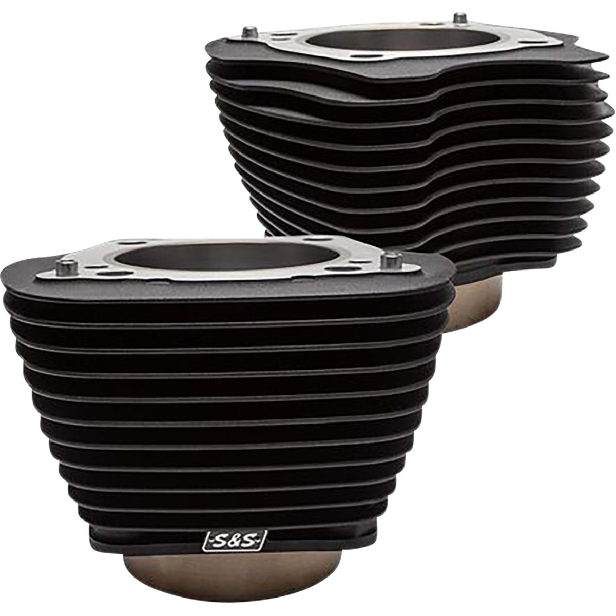 S&S Cycle #498.2 - Cylinder Set - 4.25" Bore - Unhoned - Wrinkle Black w/o Highlights - M8