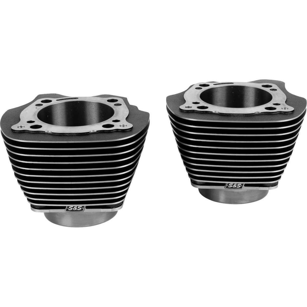 S&S Cycle #910-1007A - Cylinder Set - 4.320" Bore - Unhoned - Black Granite w/Highlighted Fins - M8