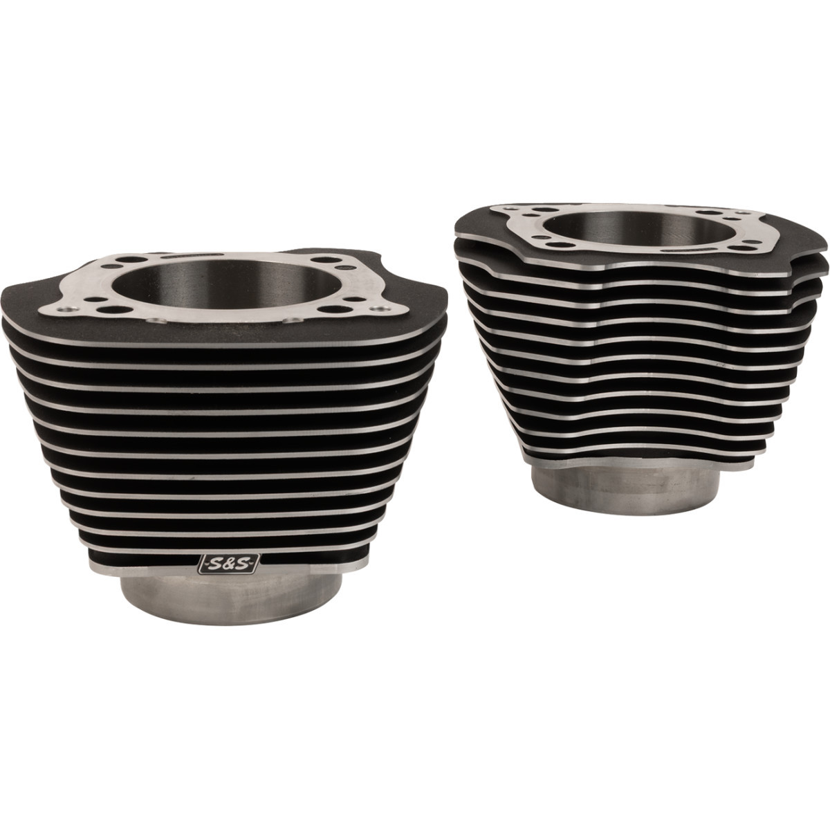 S&S Cycle #910-1005A - Cylinder Set - 4.320" Bore - Unhoned - Black w/Highlighted Fins - M8