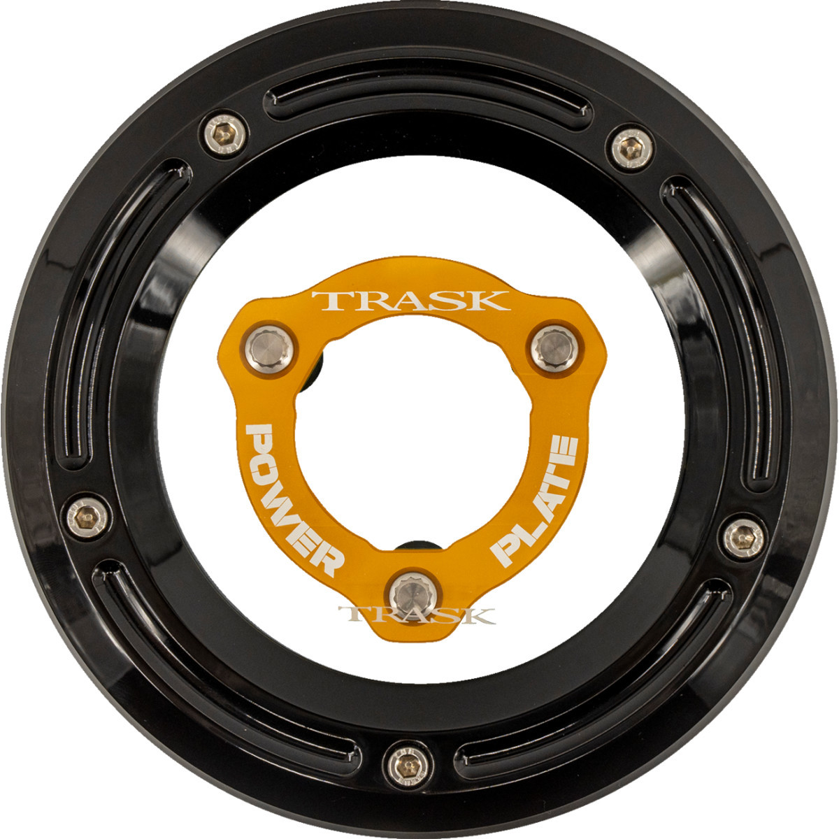 Trask #TM-0051-BK-GD - Derby Cover with Power Plate - Black/Gold - Kit - '17-'25 Harley-Davidson