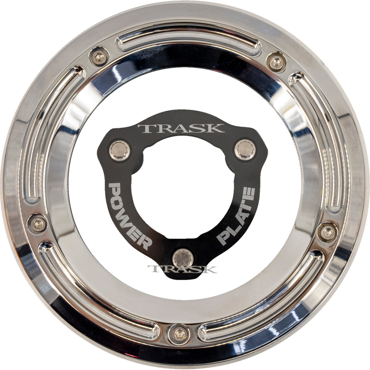 Trask #TM-0051-CH-BK - Derby Cover with Power Plate - Chrome/Black - Kit - '17-'25 Harley-Davidson
