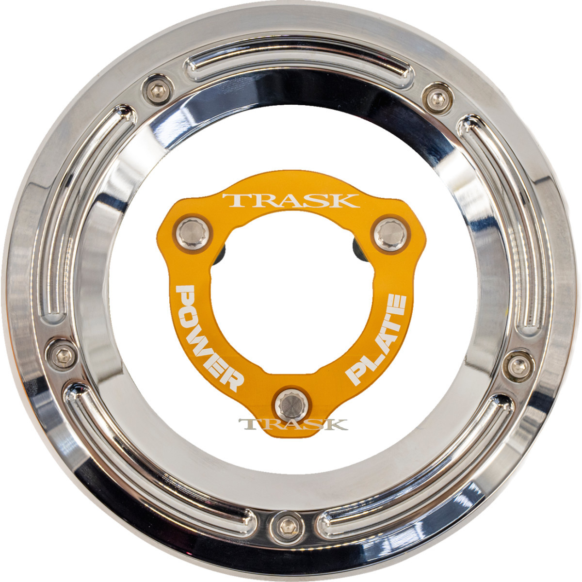 Trask #TM-0051-CH-GD - Derby Cover with Power Plate - Chrome/Gold - Kit - '17-'25 Harley-Davidson