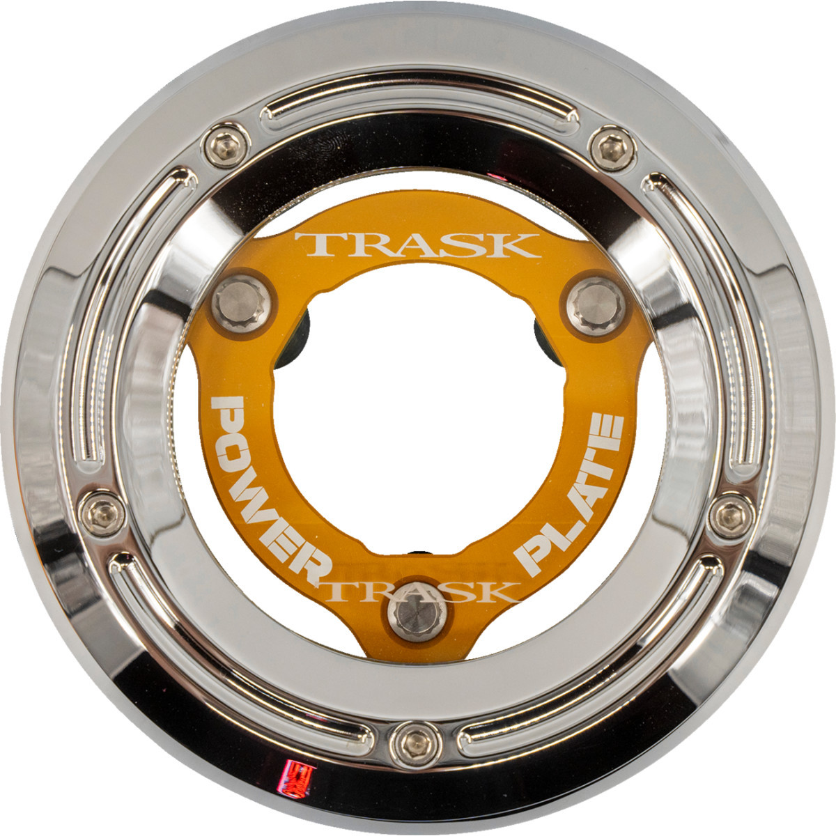 Trask #TM-0052-CH-GD - Derby Cover with Power Plate - Chrome/Gold - Kit - '18-'25 Softail