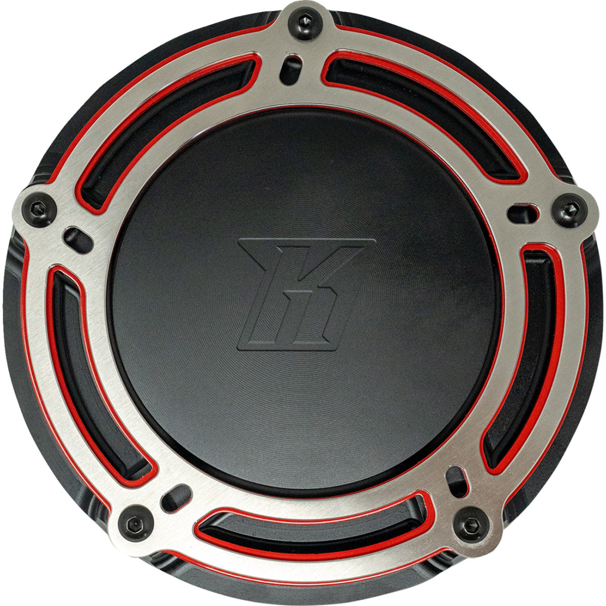 Kodlin USA #K25410-RL - Derby Cover - NXL Redline - Black/Red - M8 Softail