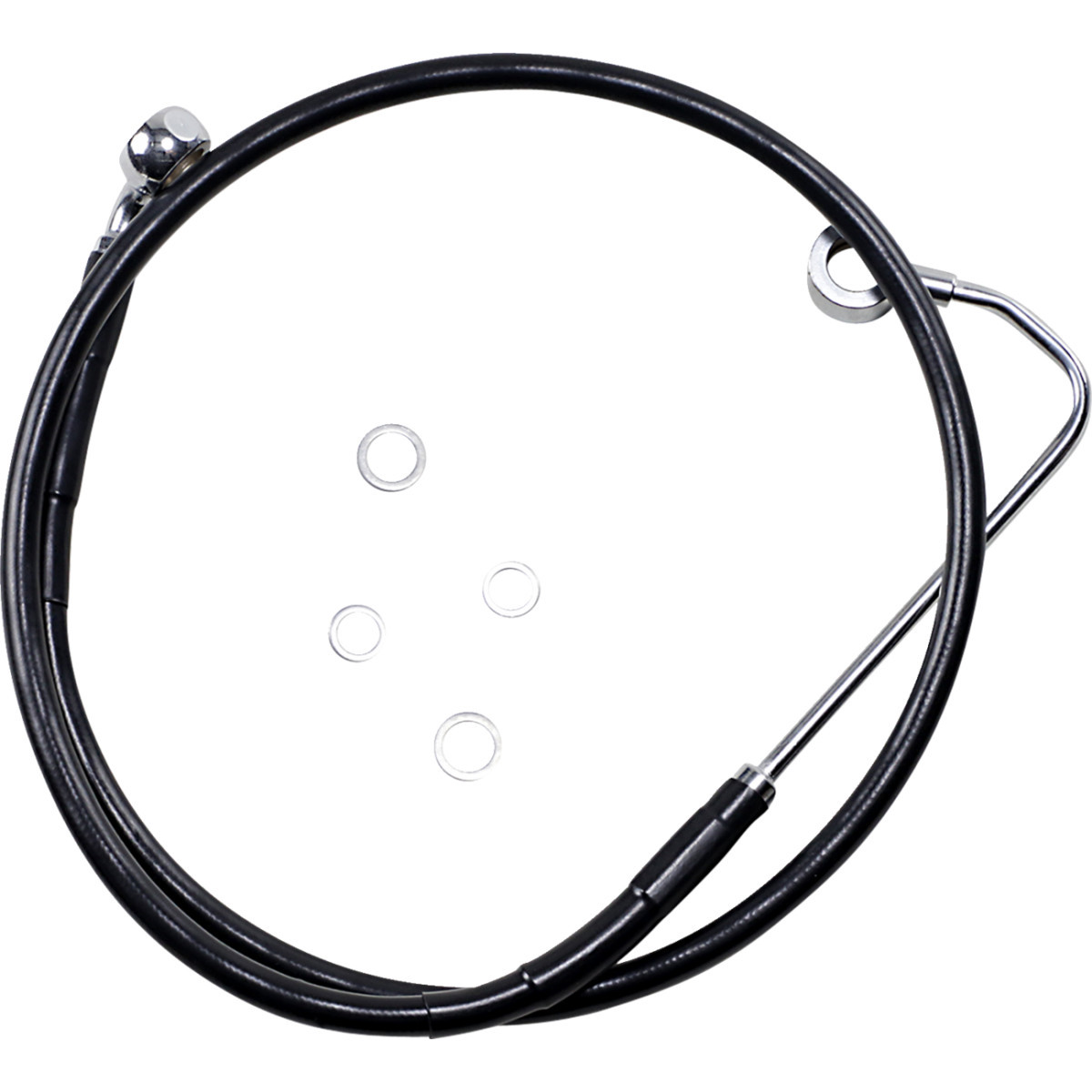 Drag Specialties - Brake Line - Front - Black - +10" - FXS '12-'13