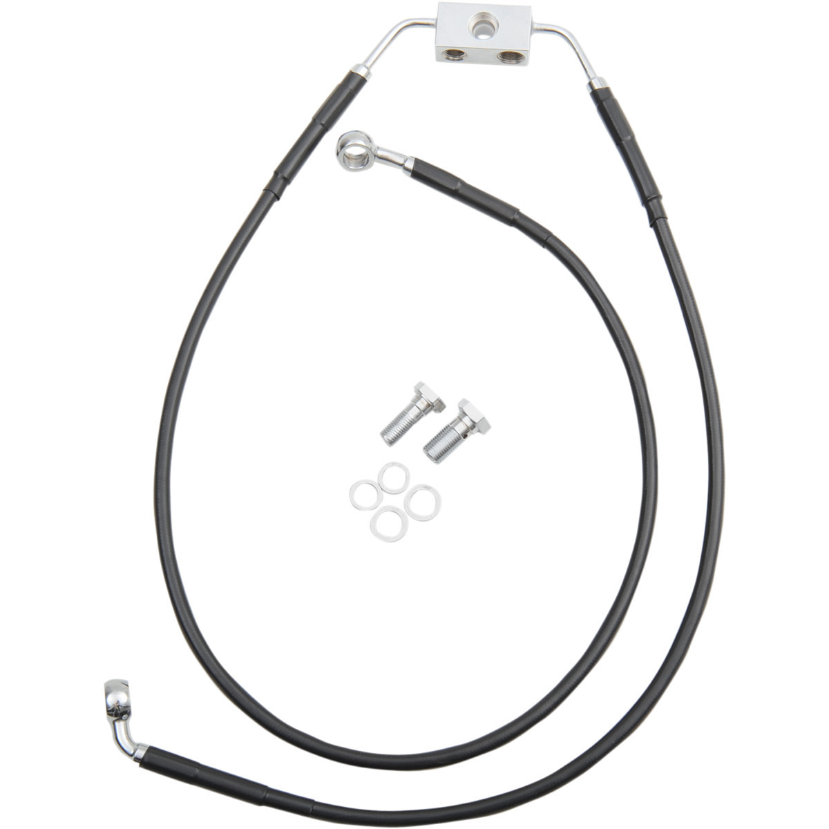 Drag Specialties - Brake Line - Front - Black - +6" - FXDB '12-'17