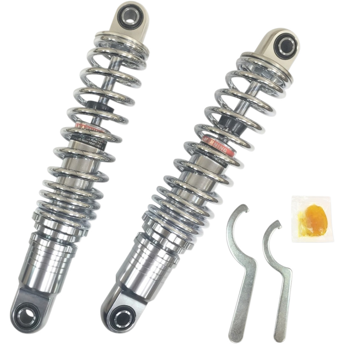 Drag Specialties Shocks - Premium Ride-Height Adjustable Shocks - 13" - Heavy Duty - Chrome
