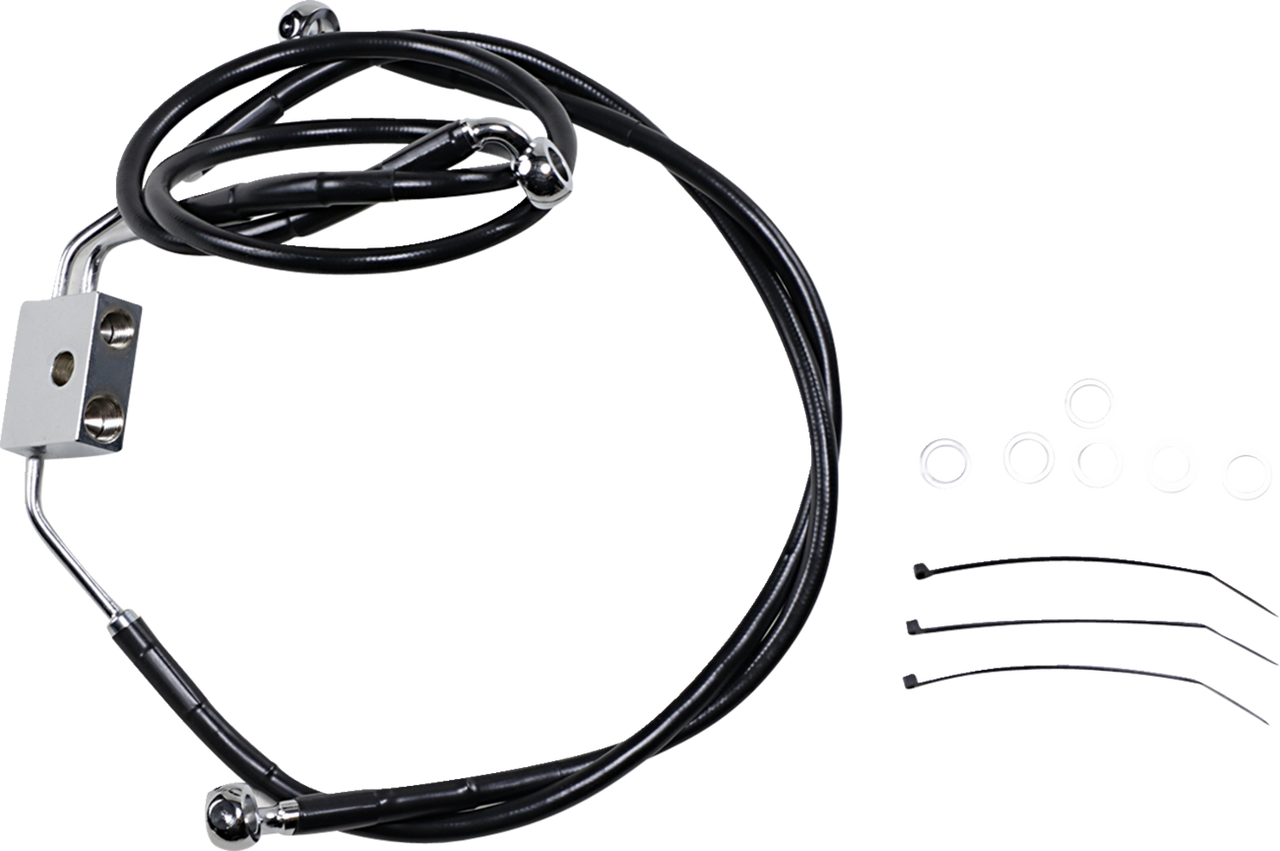 Brake Line - Front - Black - +10" - FXDF 12-17