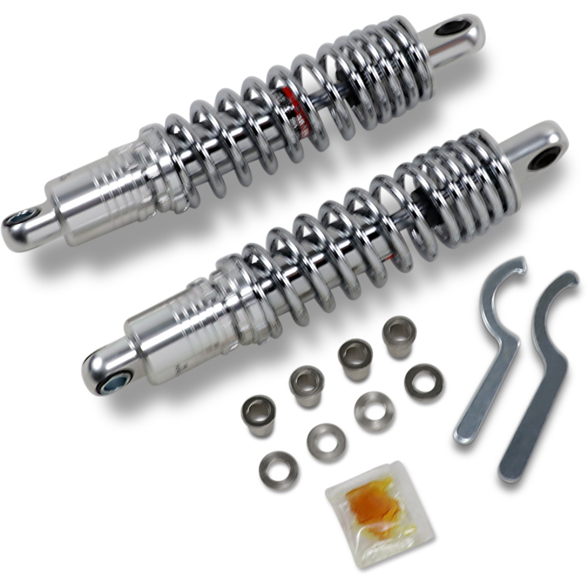 Drag Specialties Shocks - Premium Ride-Height Adjustable Shocks - 12.5" - Heavy Duty - Chrome