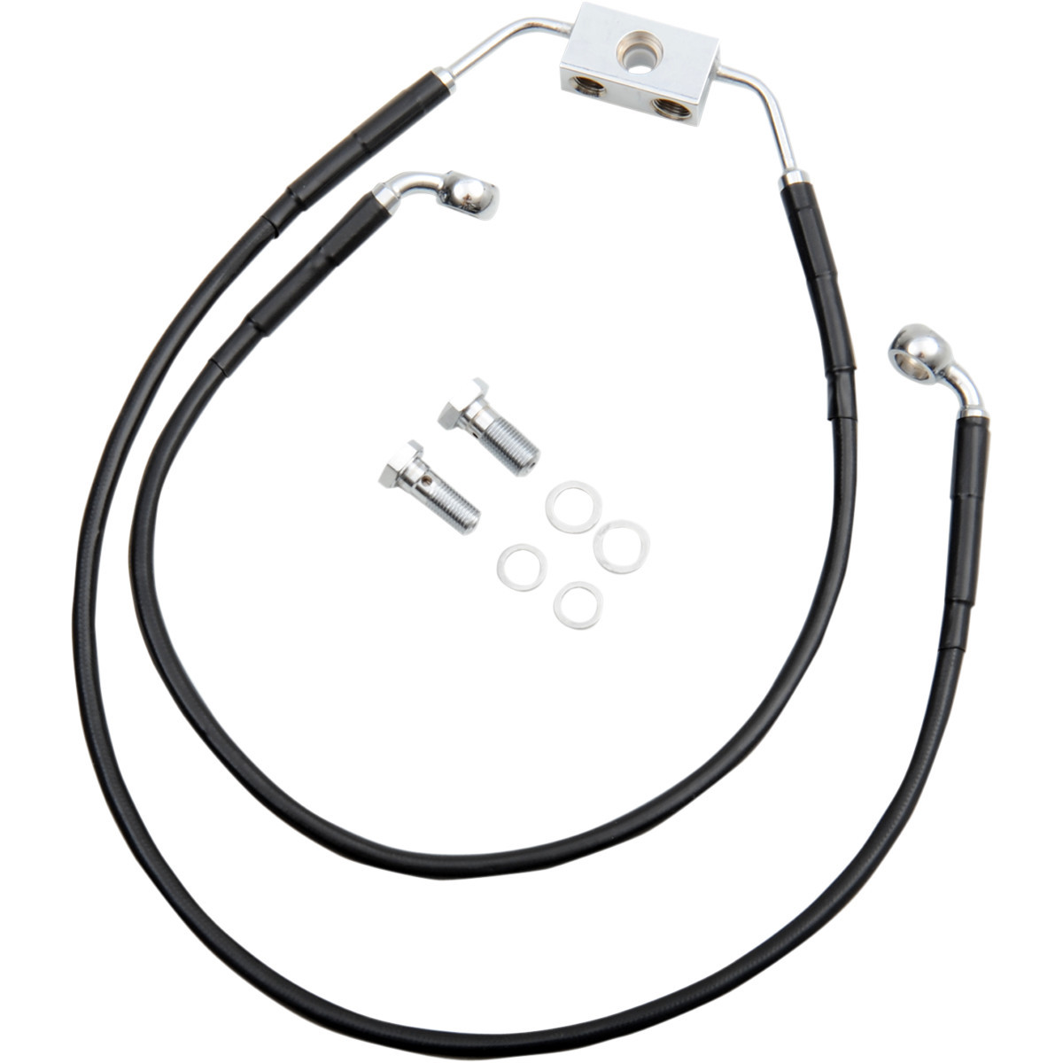 Drag Specialties - Brake Line - Front - Black - +10" - FXDWG '12-'17