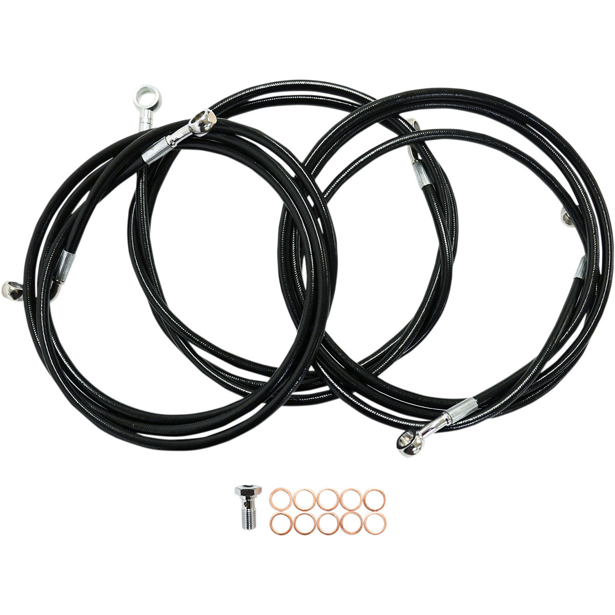 LA Choppers #LA-8052B13B - Brake Line - 12" - 14" Ape Hanger Handlebars - Black