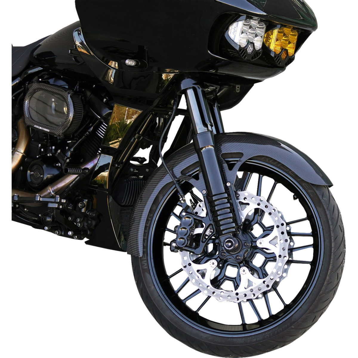 Arlen Ness #210-082 - Front Fender - Wrapper - 21" - Carbon Fiber/Gloss - HD Touring '99-'13