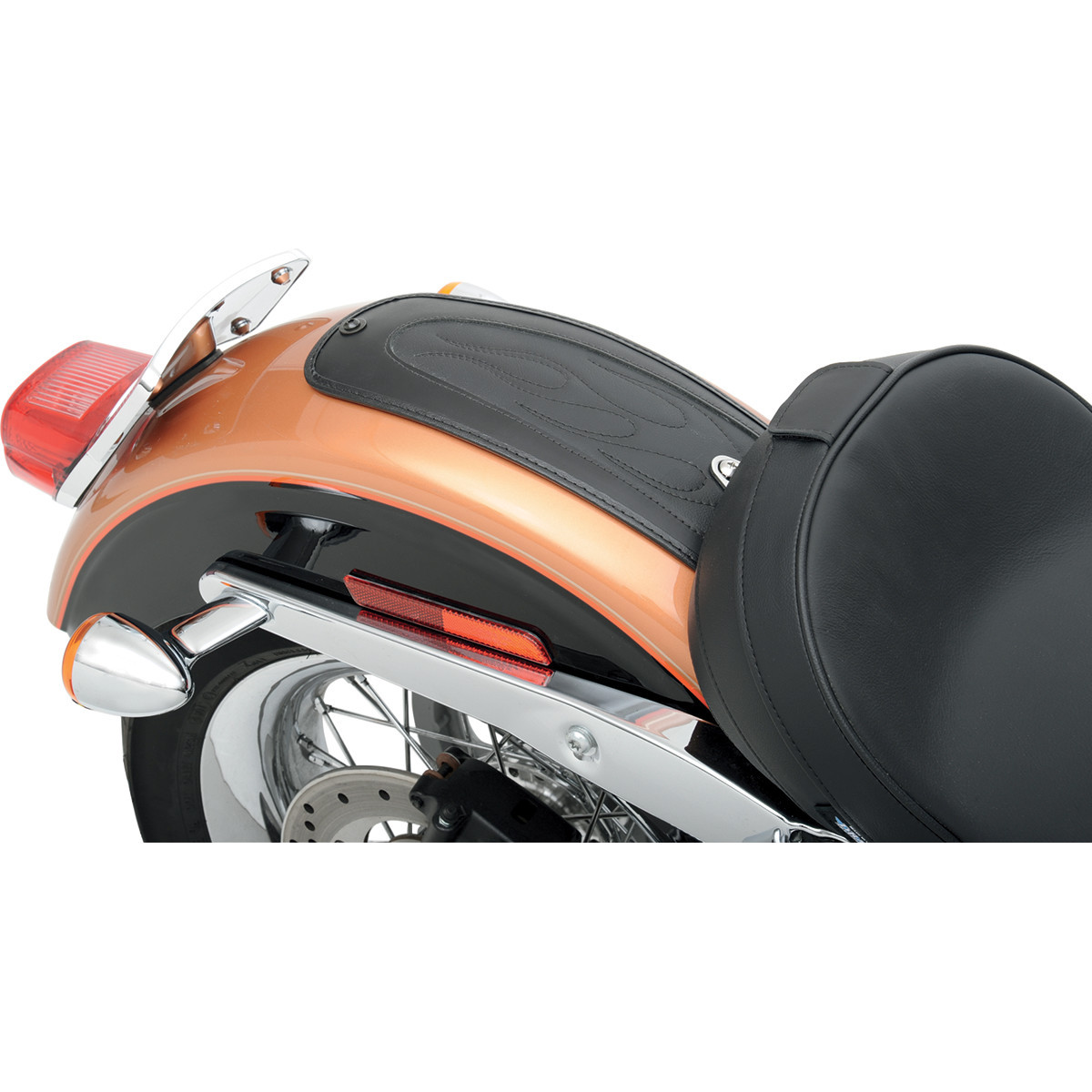 Drag Specialties Seats - Fender Skin - Flame Stitched Automotive-Grade Vinyl Center