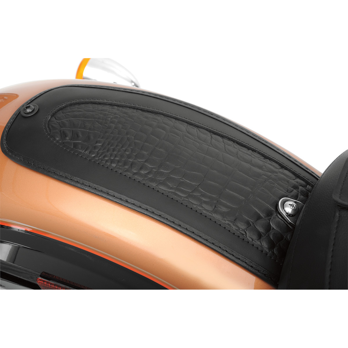 Drag Specialties Seats - Fender Skin - Embossed Faux Gator Leather Center
