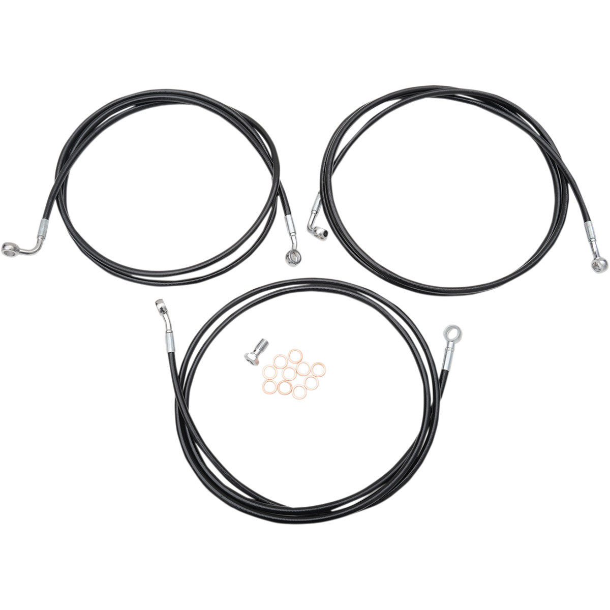 LA Choppers #LA-8052B19B - Brake Line - 18" - 20" Ape Hanger Handlebars - Black