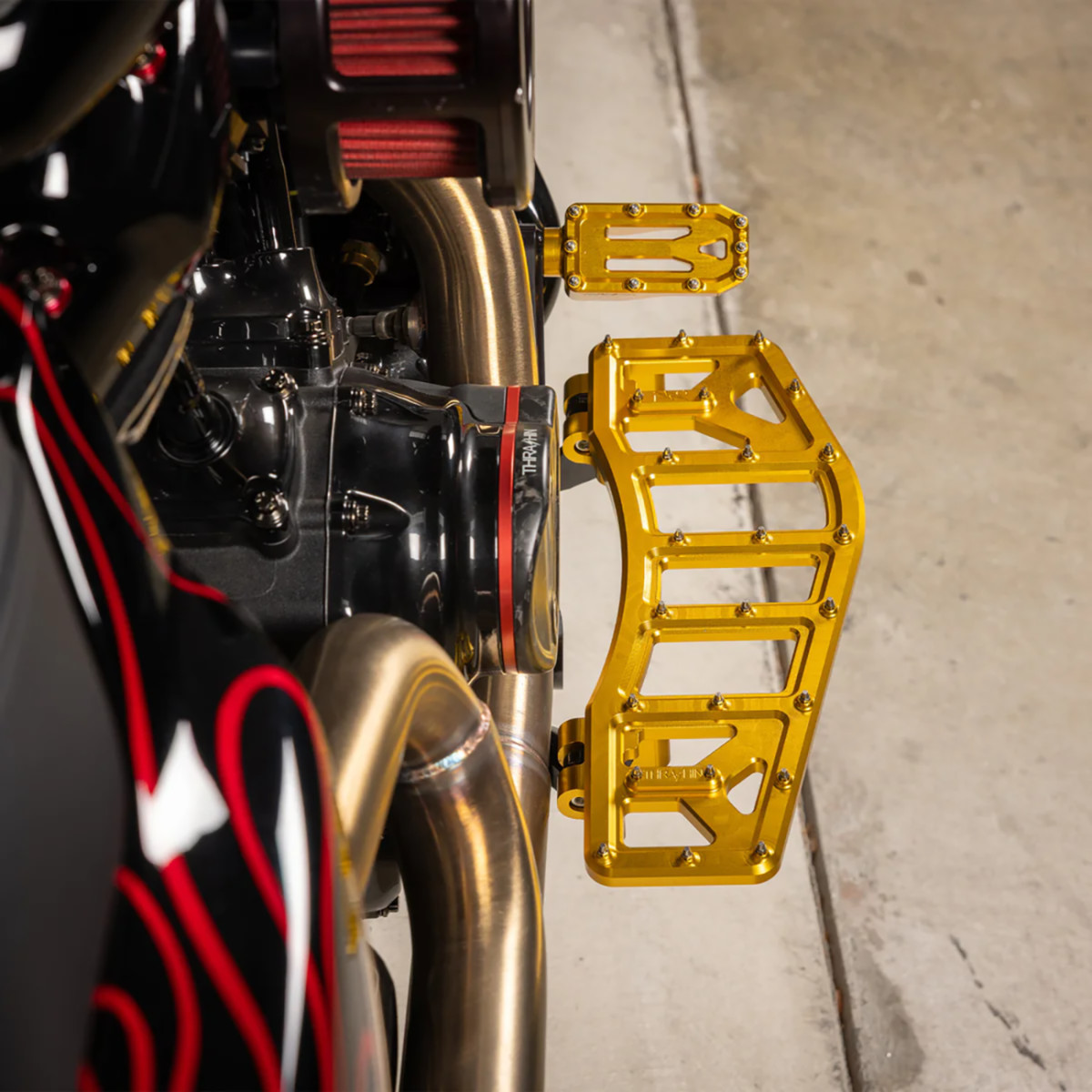 Thrashin Supply CO. #TSC-2221-5 - Aggressor Brake Pedal - Gold - Touring