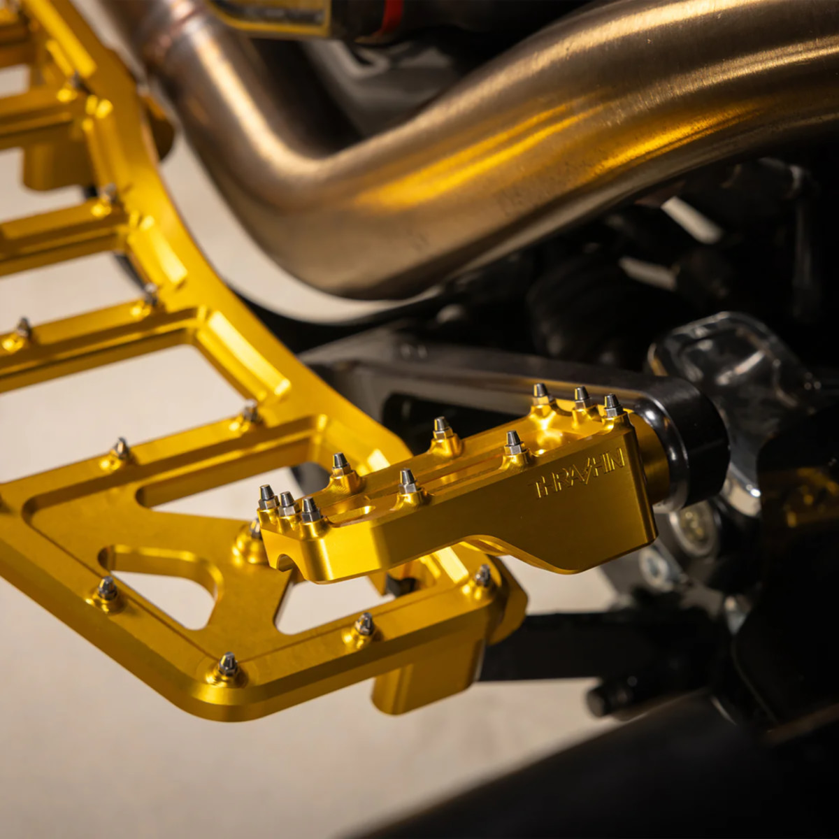 Thrashin Supply CO. #TSC-2221-5 - Aggressor Brake Pedal - Gold - Touring
