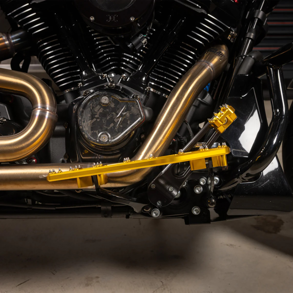 Thrashin Supply CO. #TSC-2221-5 - Aggressor Brake Pedal - Gold - Touring