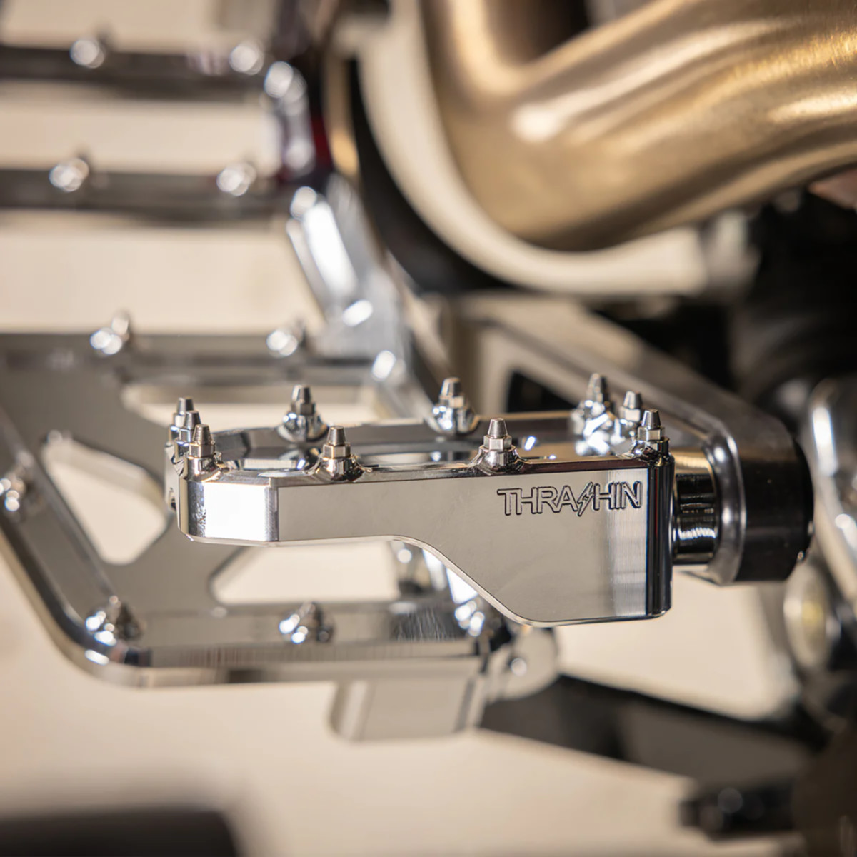 Thrashin Supply CO. #TSC-2221-3 - Aggressor Brake Pedal - Chrome - Touring