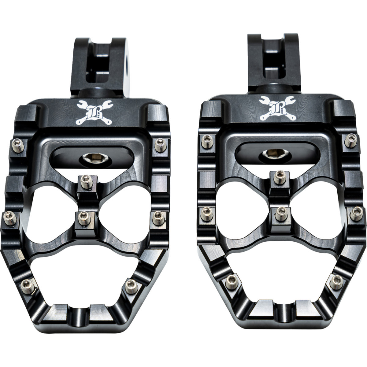 Burly Brand #B13-1017B - MX Evolution Passenger Pegs - Black - Softail