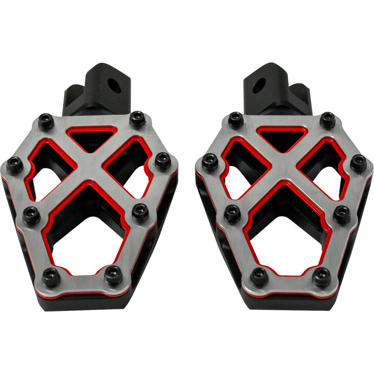 Kodlin USA #K73255-RL - NXL Foot Pegs - Black w/ Red Accent